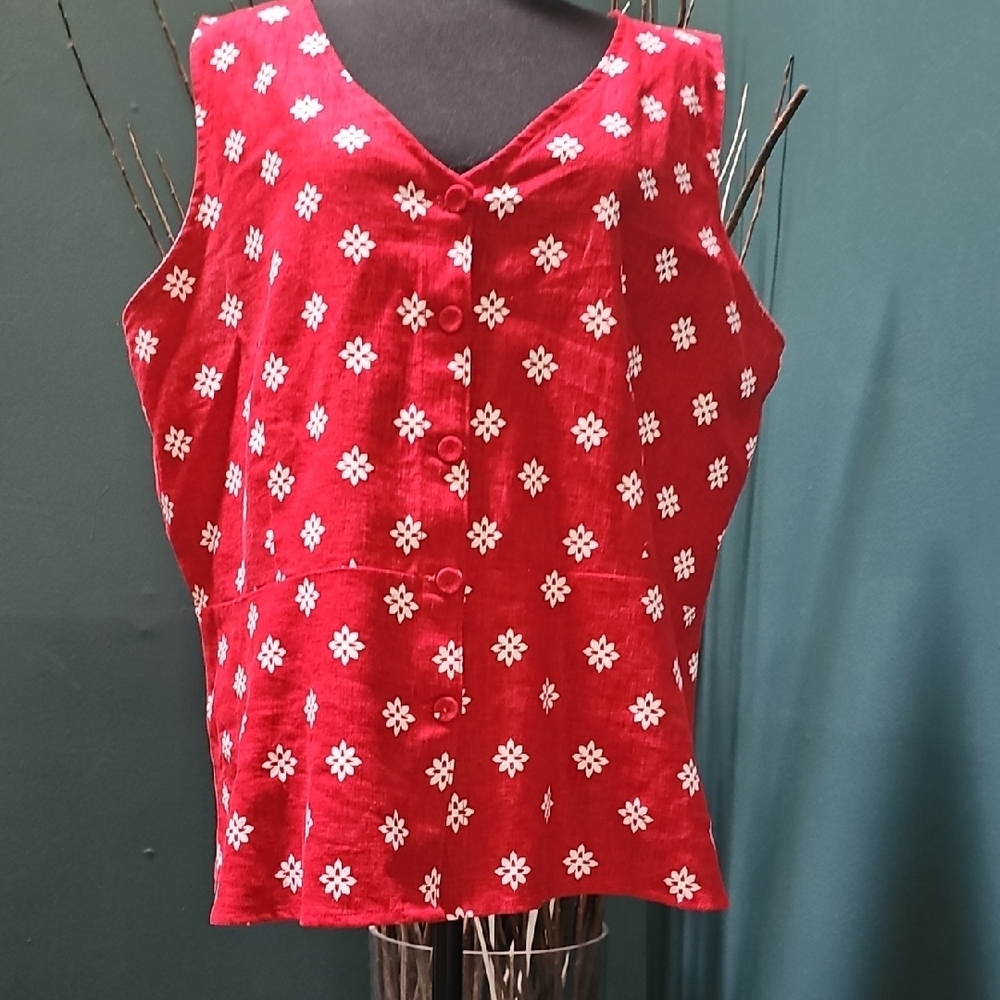 Liz Claiborne Red Floral Tank Top